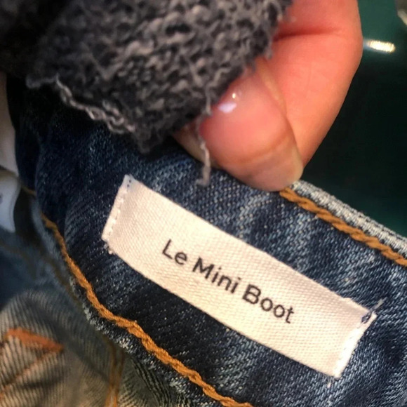 NWT FRAME LE MINI BOOTCUT LEATHER PATCHWORK JEANS - Picture 7 of 8